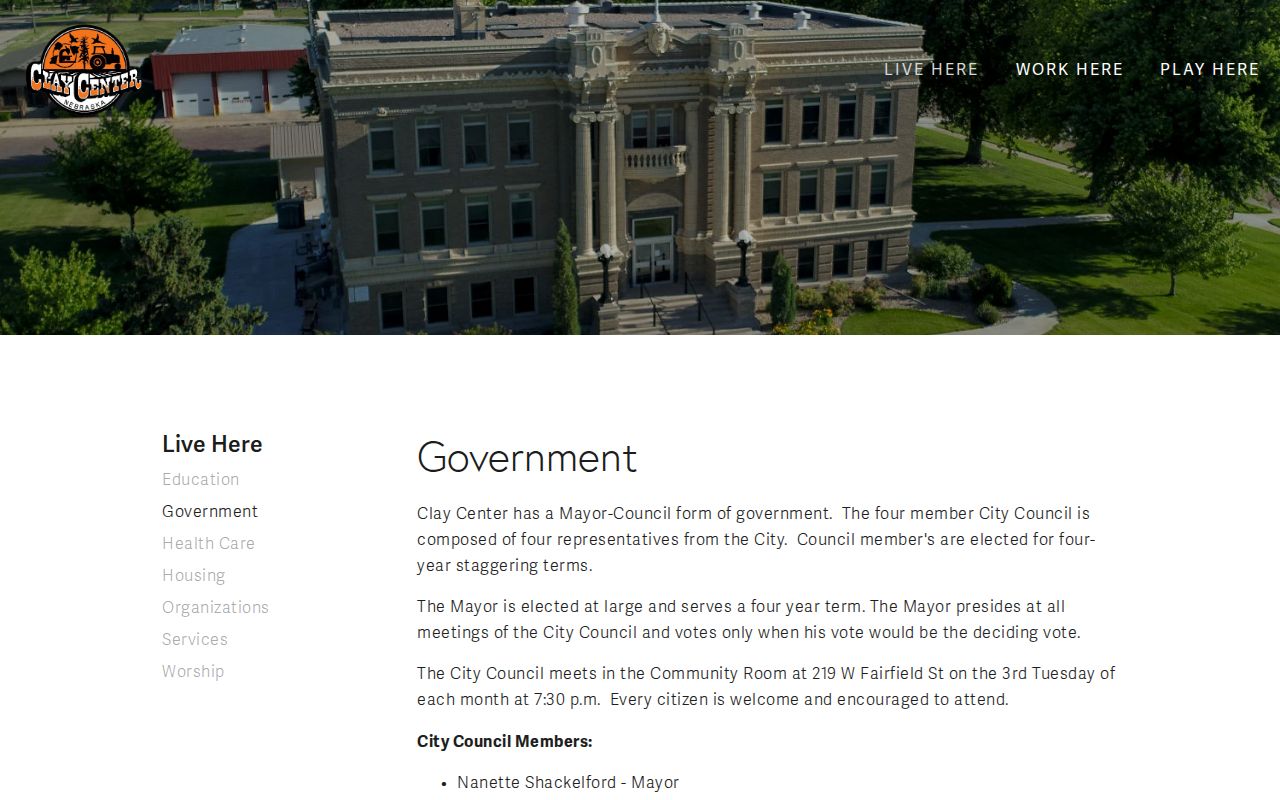 Clay Center criminal records and law enforcement government page