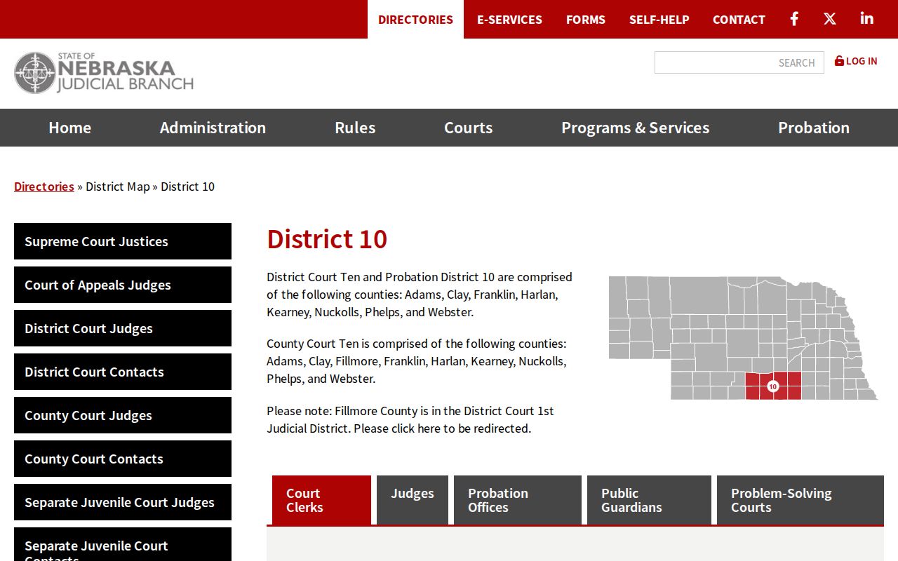 Clay County criminal records Judicial District 10 offices