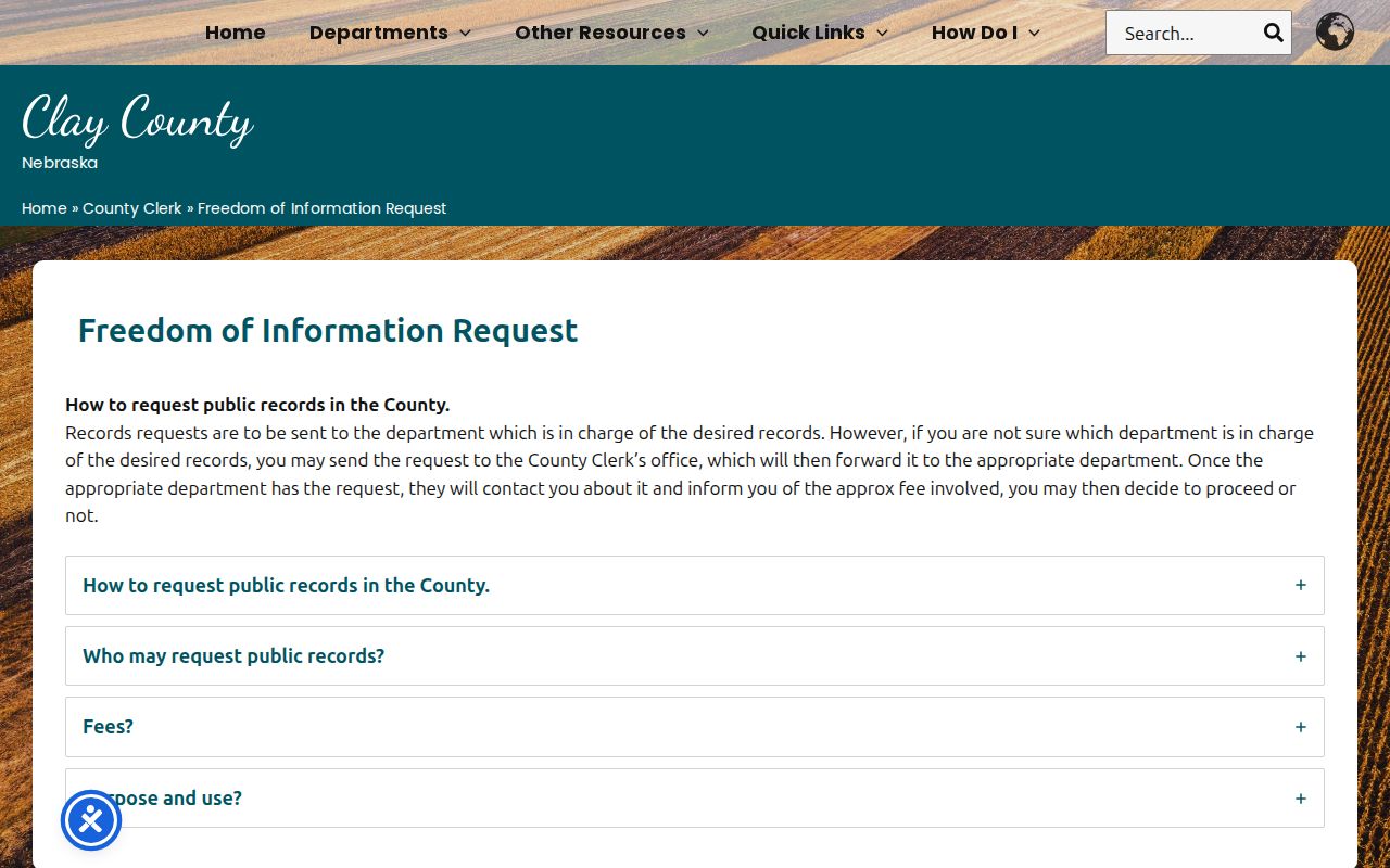 Clay County criminal record public request instructions